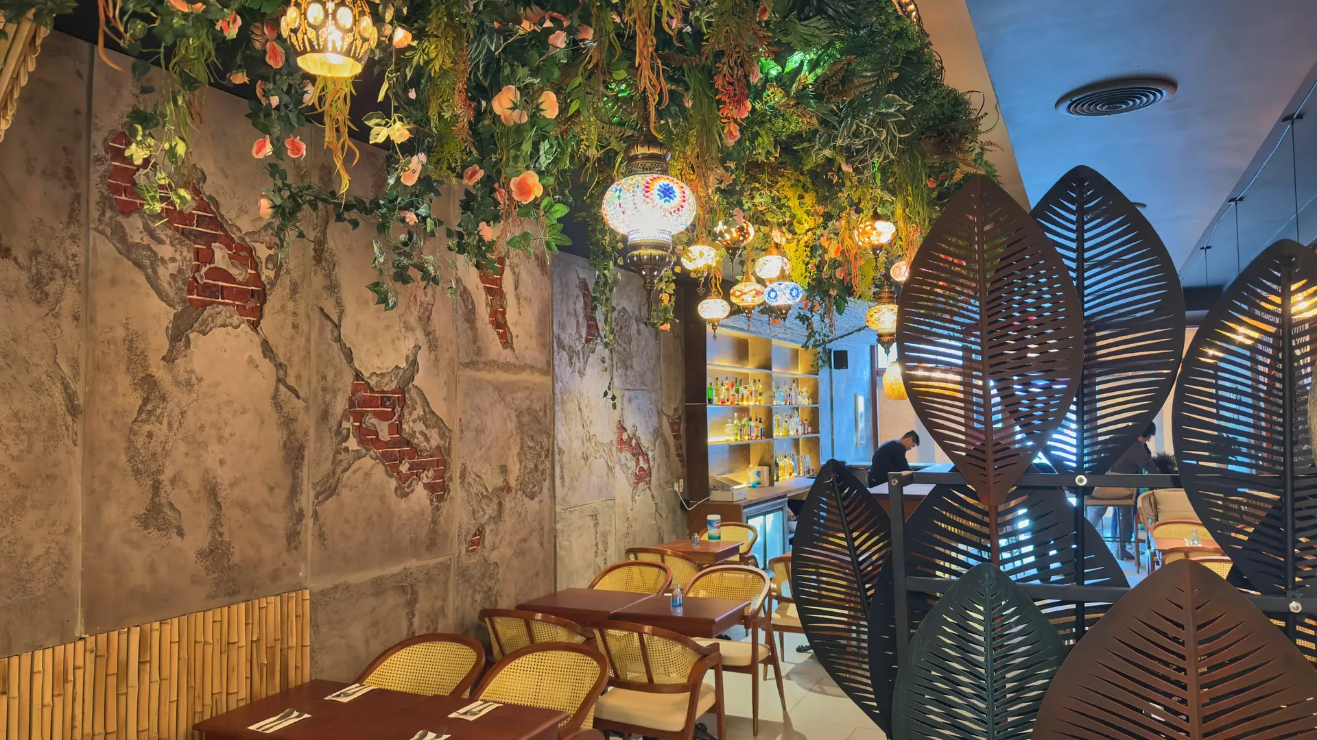 The dining room, wide view at Elephant Ear Thai restaurant, 690 9th Ave NYC The dining room, wide view at Elephant Ear Thai restaurant, 690 9th Ave NYC