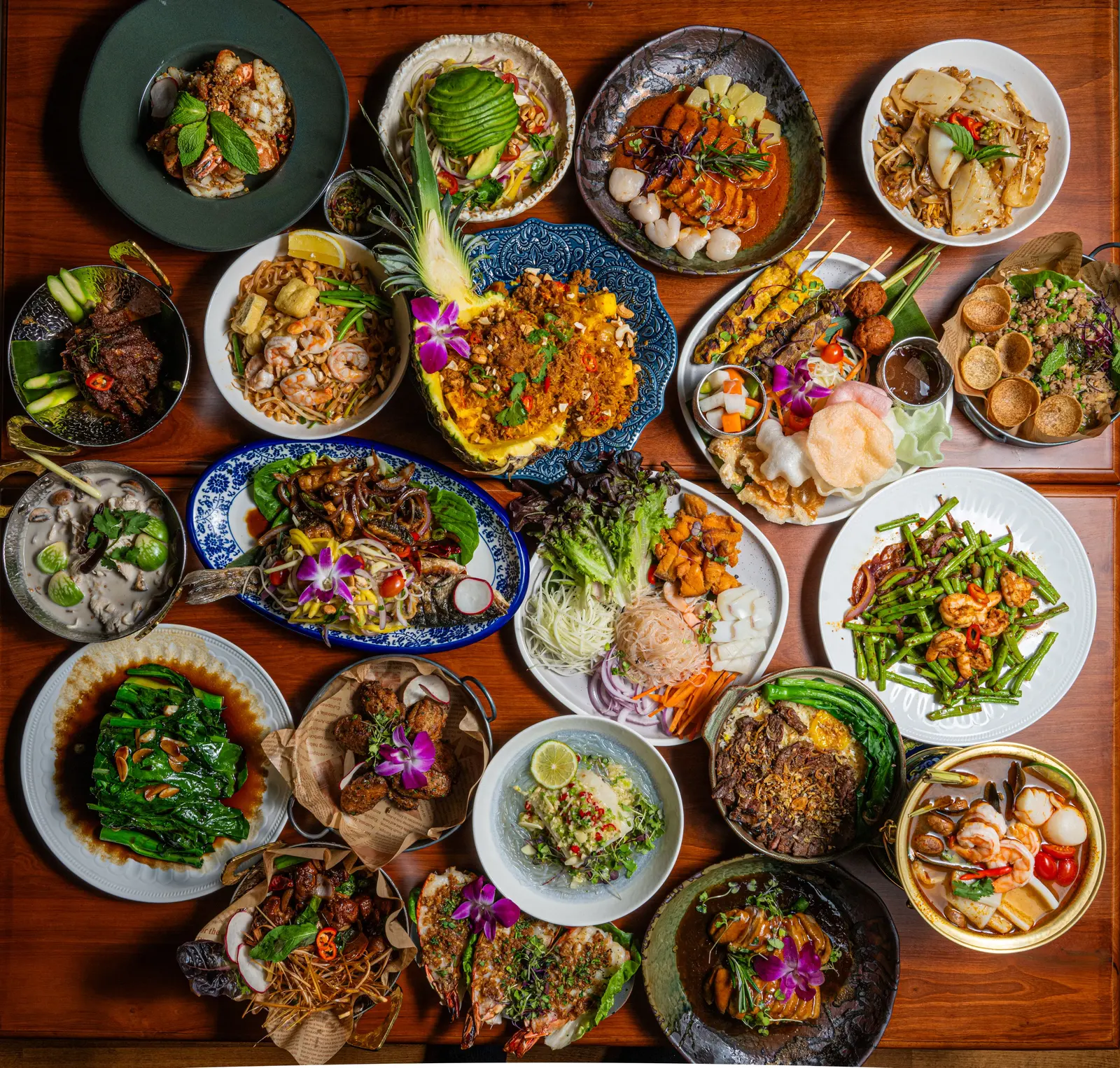 A Thai feast from above at Elephant Ear Thai Eatery, Hell's Kitchen NYC A Thai feast from above at Elephant Ear Thai Eatery, Hell's Kitchen NYC
