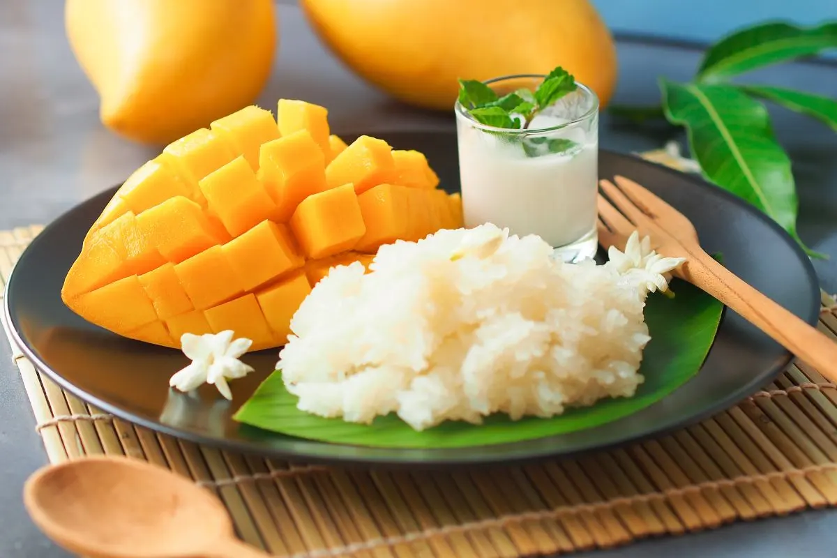 Mango Sticky Rice Thai mango sticky rice khao niao mamuang with coconut cream